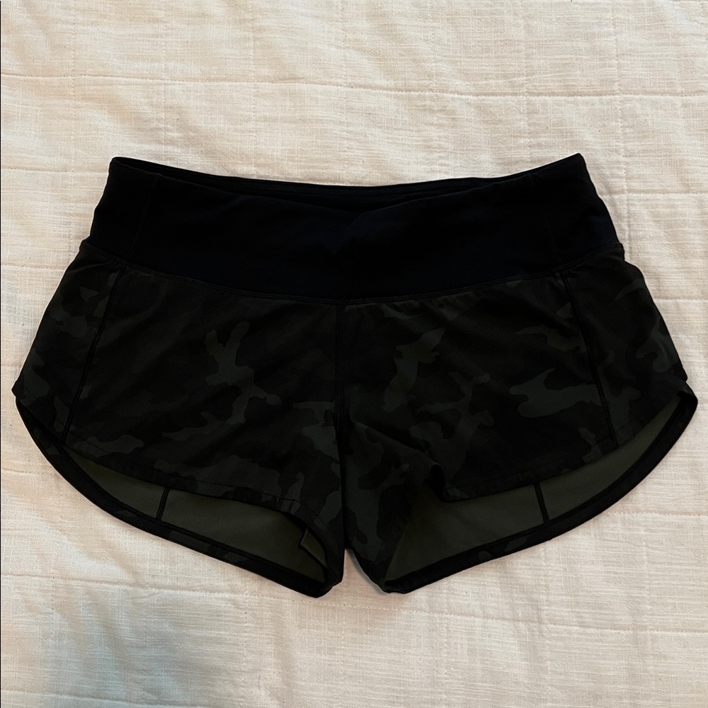 Black green Camouflage Athletic Shorts